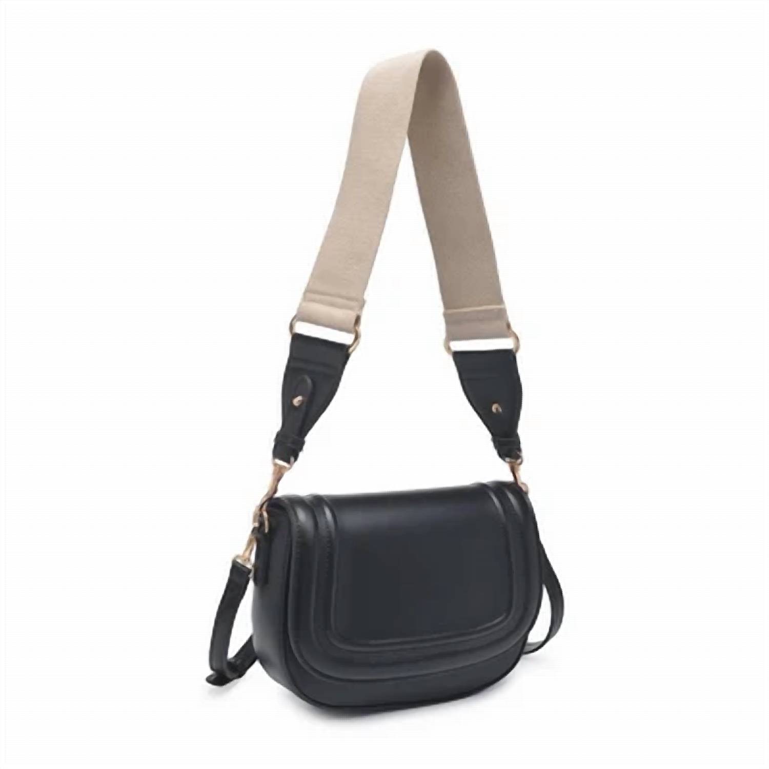 New Moda Luxe Women's Poshette Crossbody Saddle Bag In Black — image 3 of 5